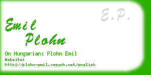 emil plohn business card